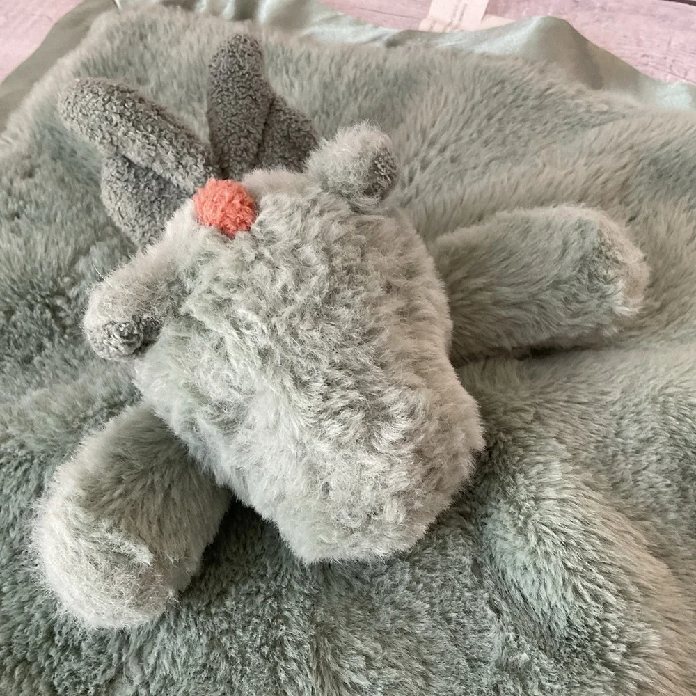 Cloud‎ Island Dragon Wings Lovey Green Plush Baby Security Blanket Satin